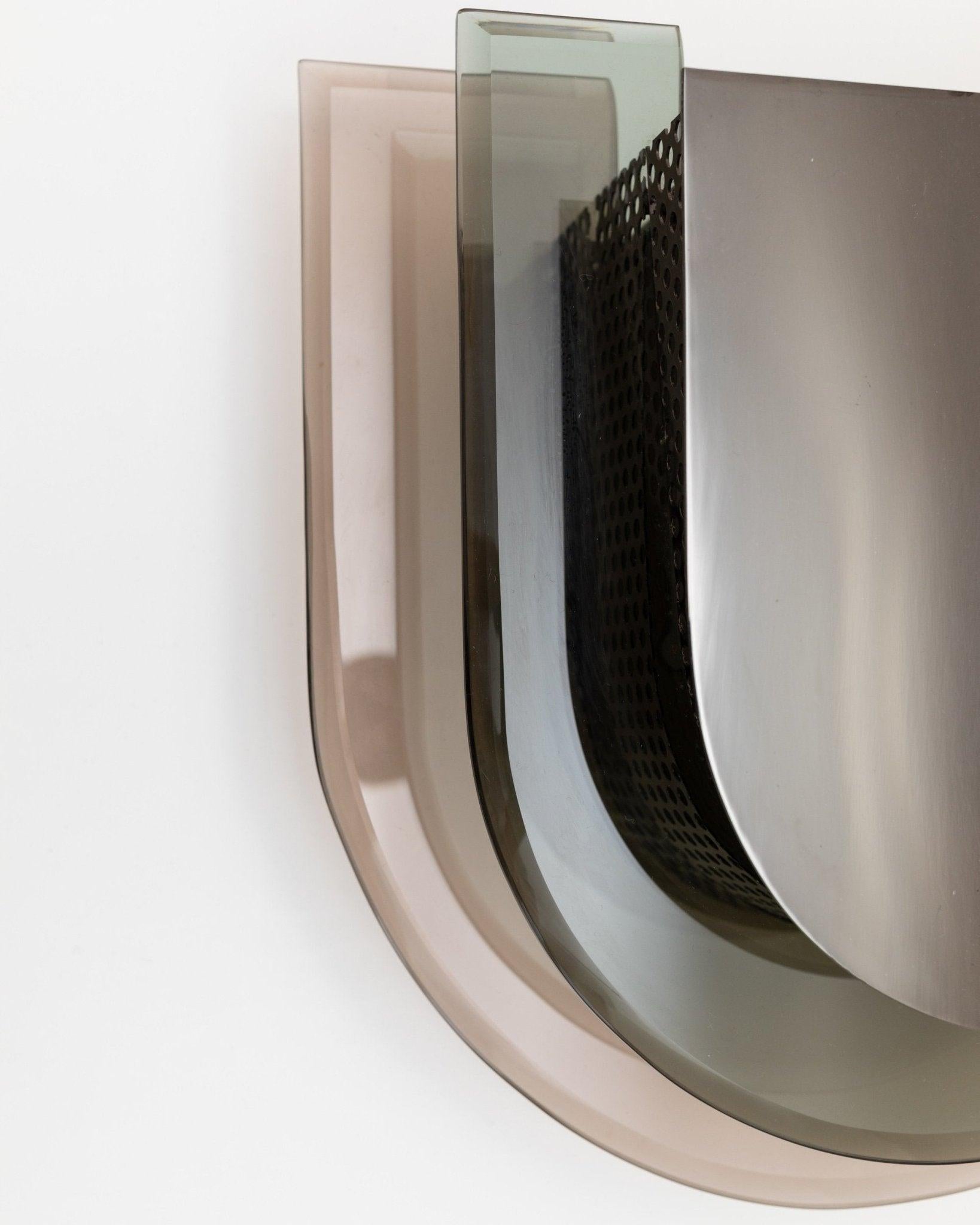 XXL Aplique de Cristal Espejado Estilo Memphis Postmoderno Made In Italy, Años 70 Posmoderno en venta