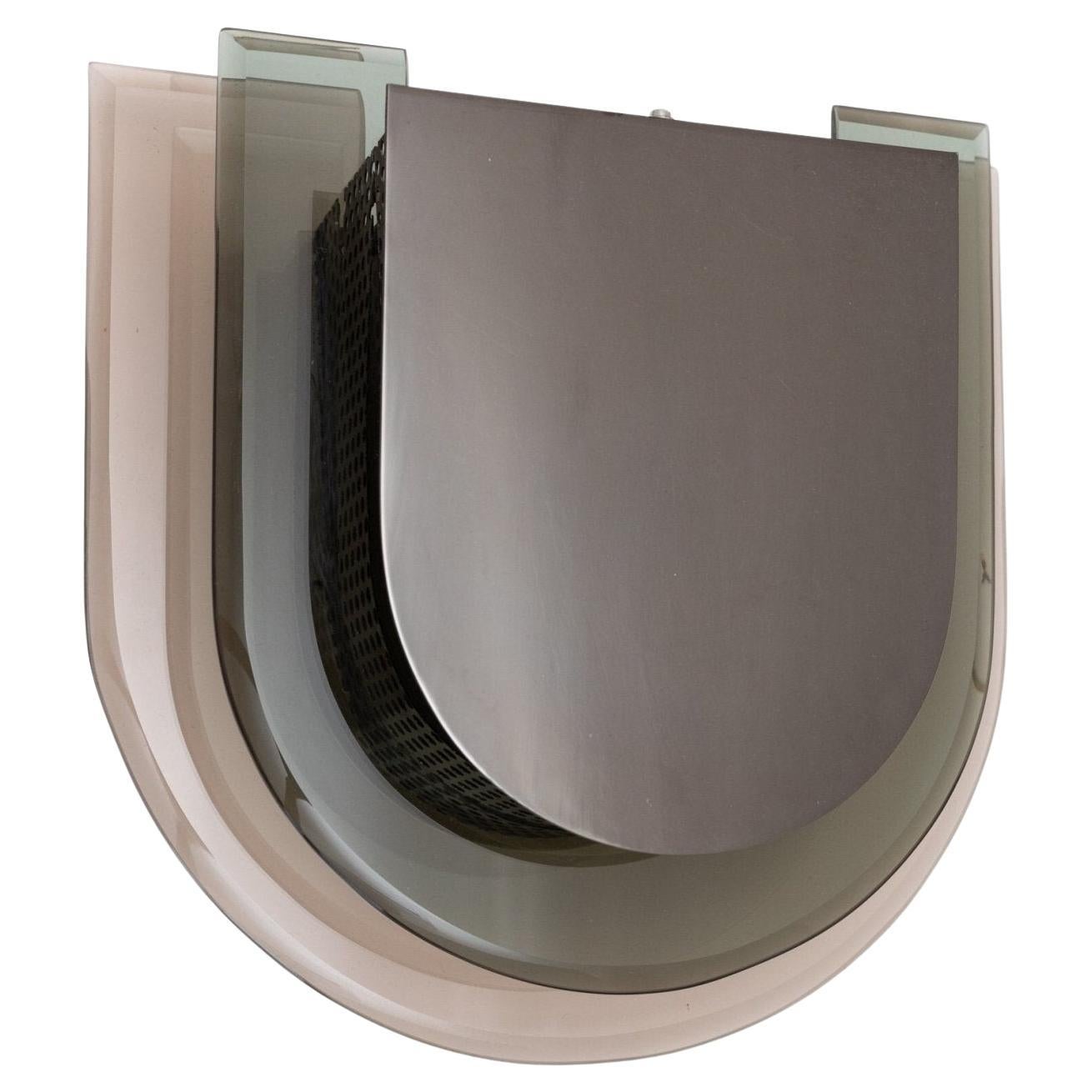 Lampada da parete in vetro specchiato XXL Stile Memphis Postmoderno Made In Italy, anni
70