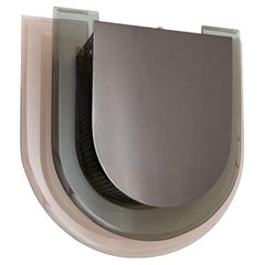 XXL Mirrored Glass Wall Lamp Postmodern Memphis Style Made In Italy, 1970s