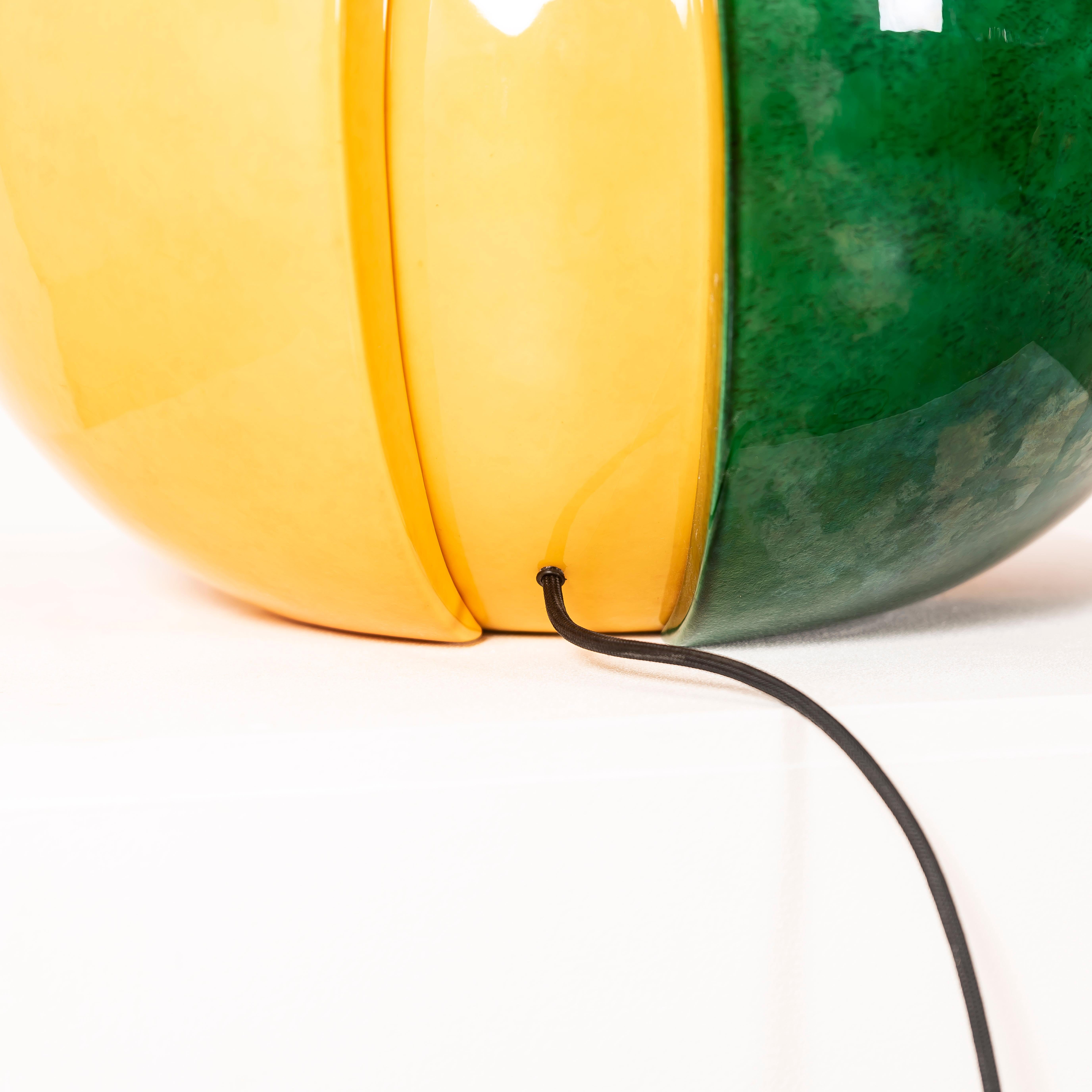 Post-Modern XXL Multicolor Ceramic Table Lamp Designed by François Chatain, France, 1980s For Sale
