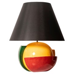 XXL Multicolor Keramik-Tischlampe Entworfen von François Chatain, Frankreich, 1980er Jahre