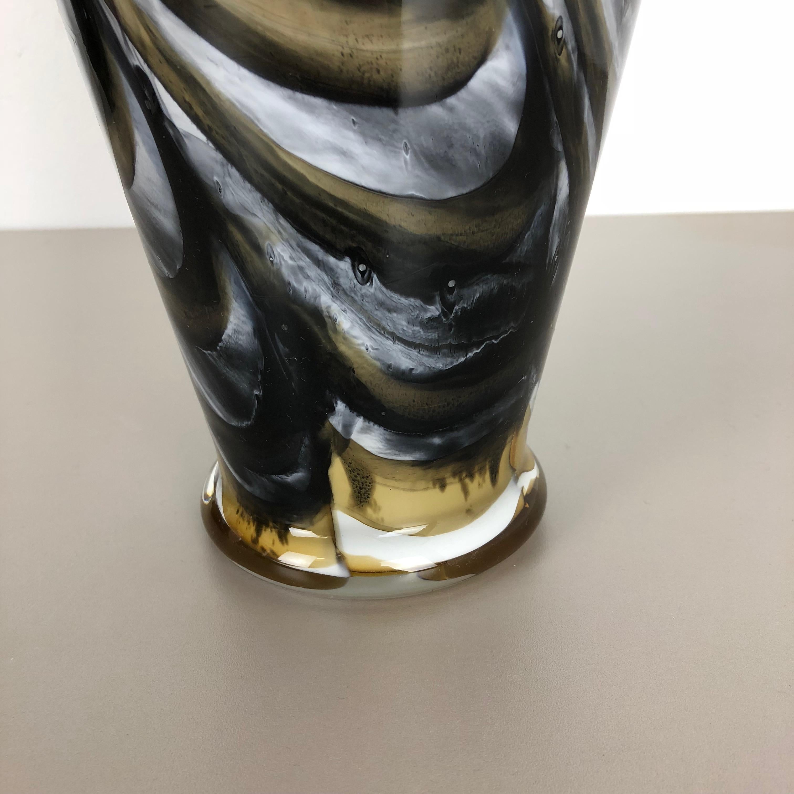 Glass Extra Large Multicolored Pop Art Vase Opaline Florence, Italy, 1970s For Sale