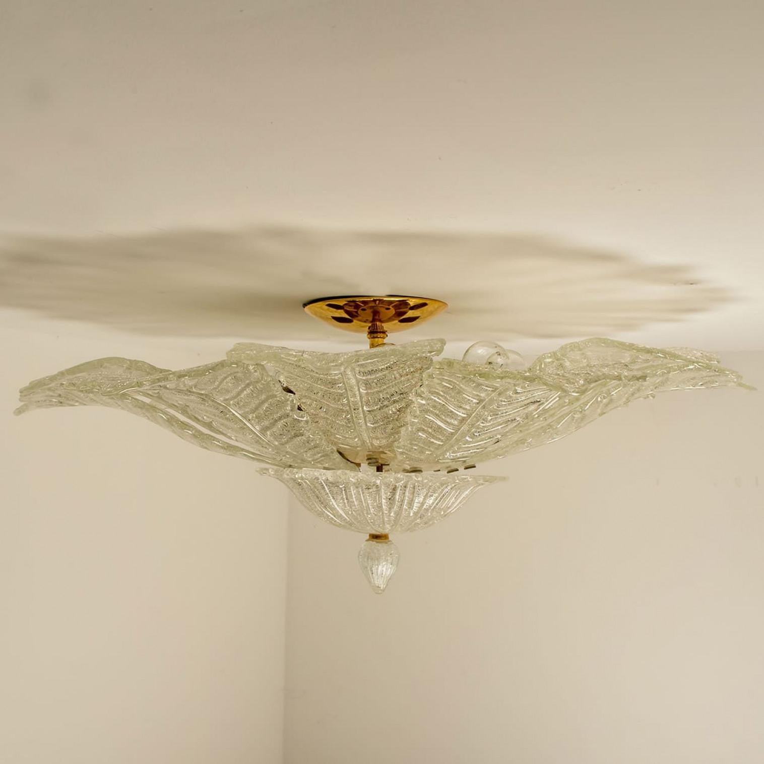 XXL Murano Glass Ceiling Light in the Style of Barovier, 1970s in vendita 2