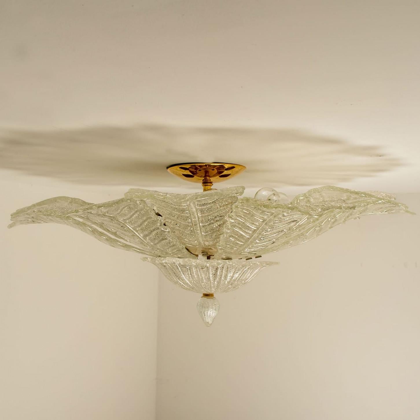 XXL Murano Glass Ceiling Light in the Style of Barovier, 1970s For Sale 3