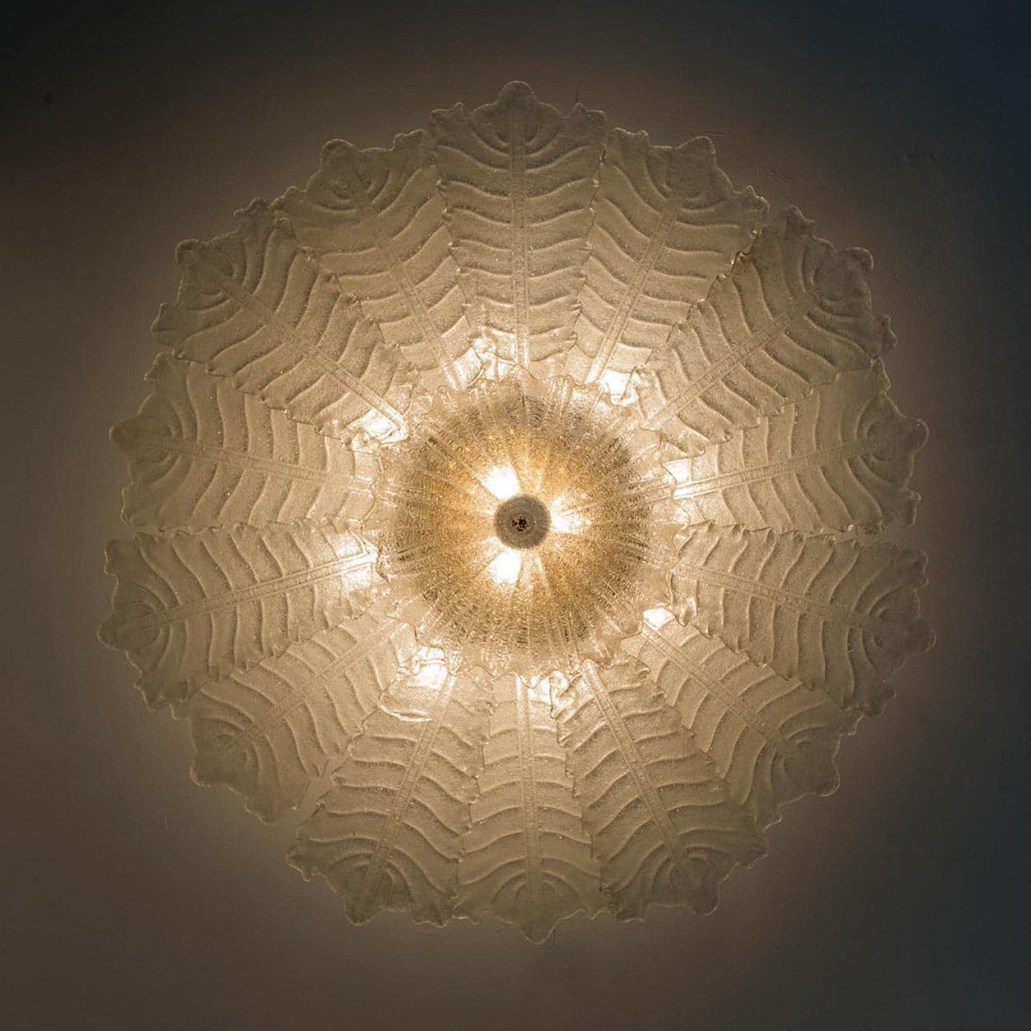 XXL Murano Glass Ceiling Light in the Style of Barovier, 1970s in vendita 7