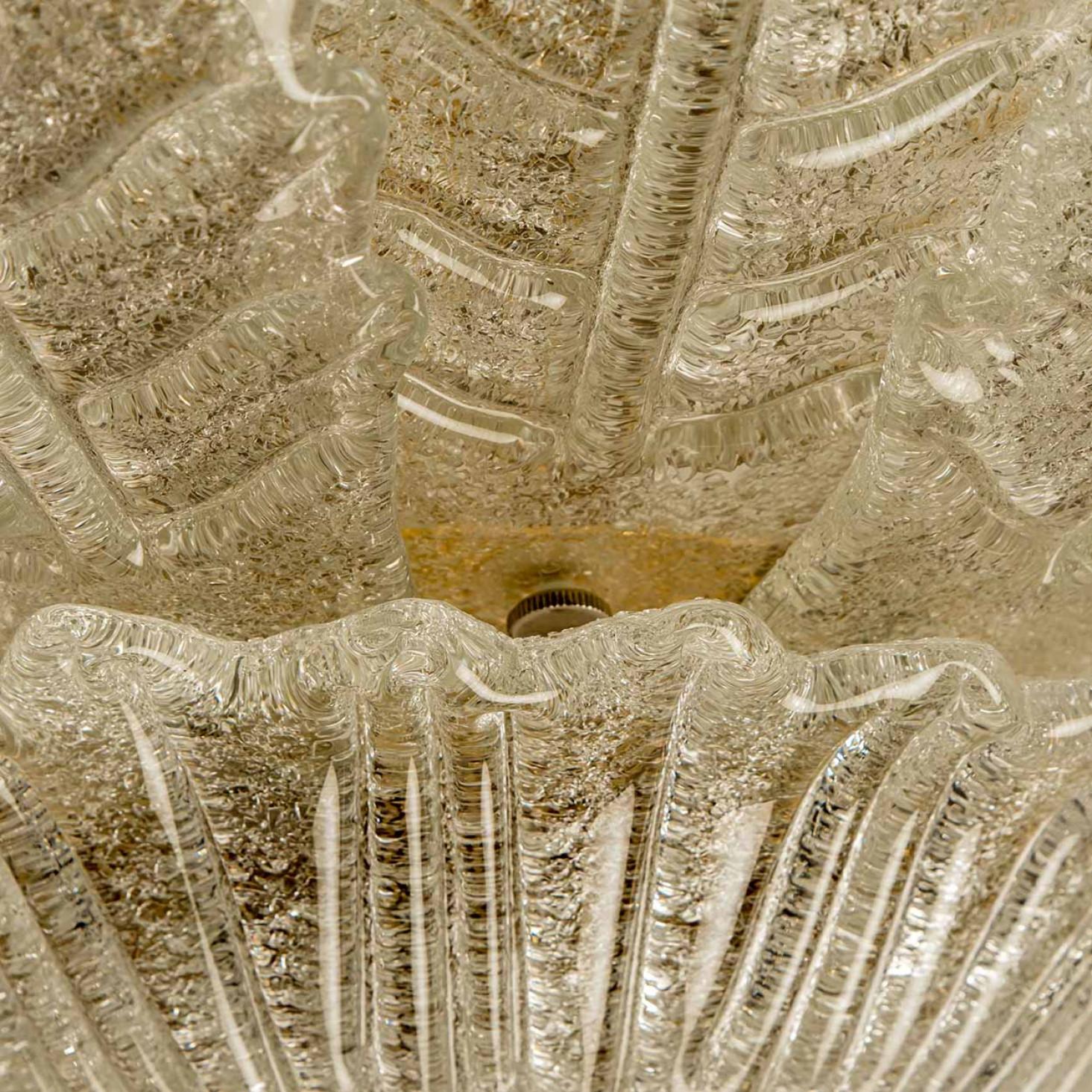 italien Plafonnier XXL en verre de Murano dans le style de Barovier, 1970 en vente