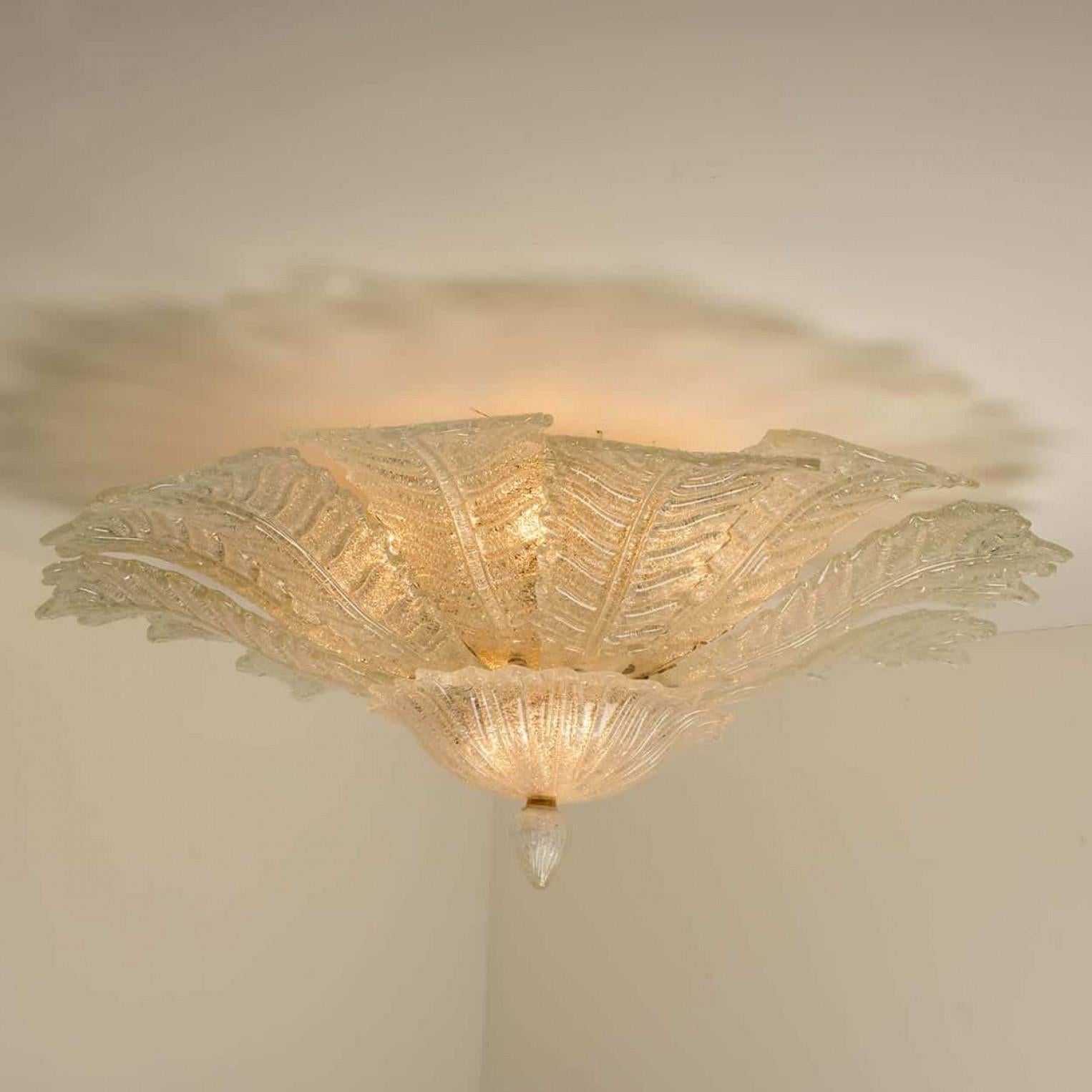 Plafoniere XXL in vetro di Murano nello stile di Barovier, anni '70 in vendita 3