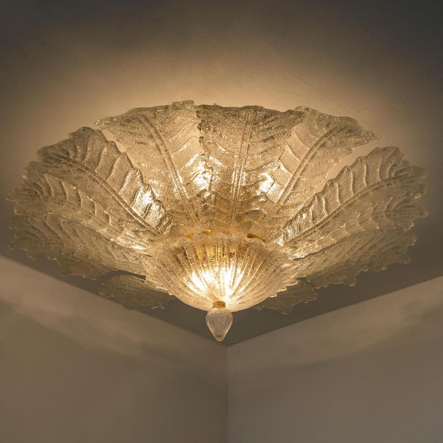 Plafoniere XXL in vetro di Murano nello stile di Barovier, anni '70 in vendita 5