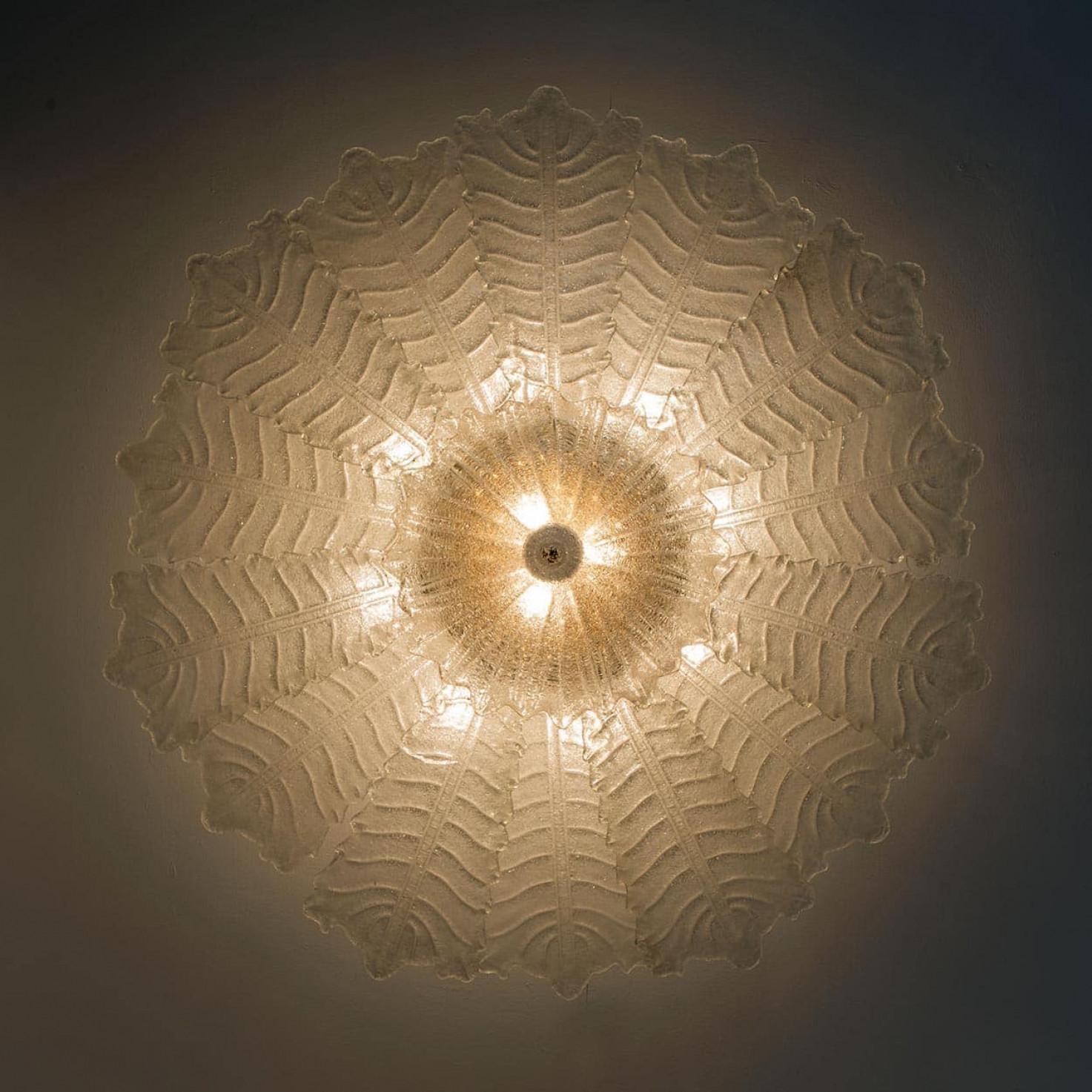 XXL Lámparas de techo de cristal de Murano al estilo de Barovier, años 70 en venta 7