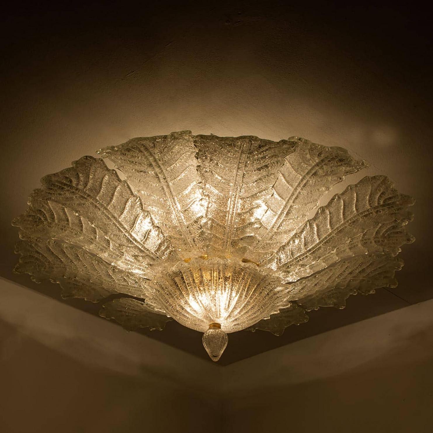 Plafoniere XXL in vetro di Murano nello stile di Barovier, anni '70 in vendita 8