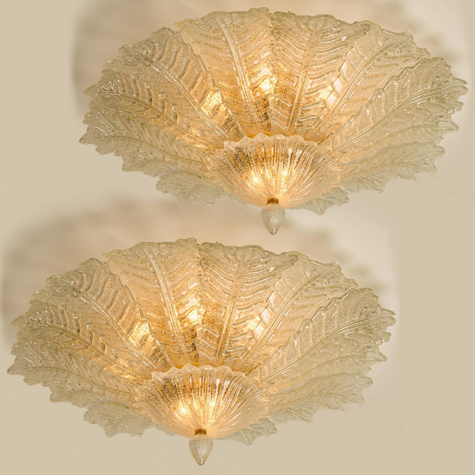 Mid-Century moderno Plafoniere XXL in vetro di Murano nello stile di Barovier, anni '70 in vendita