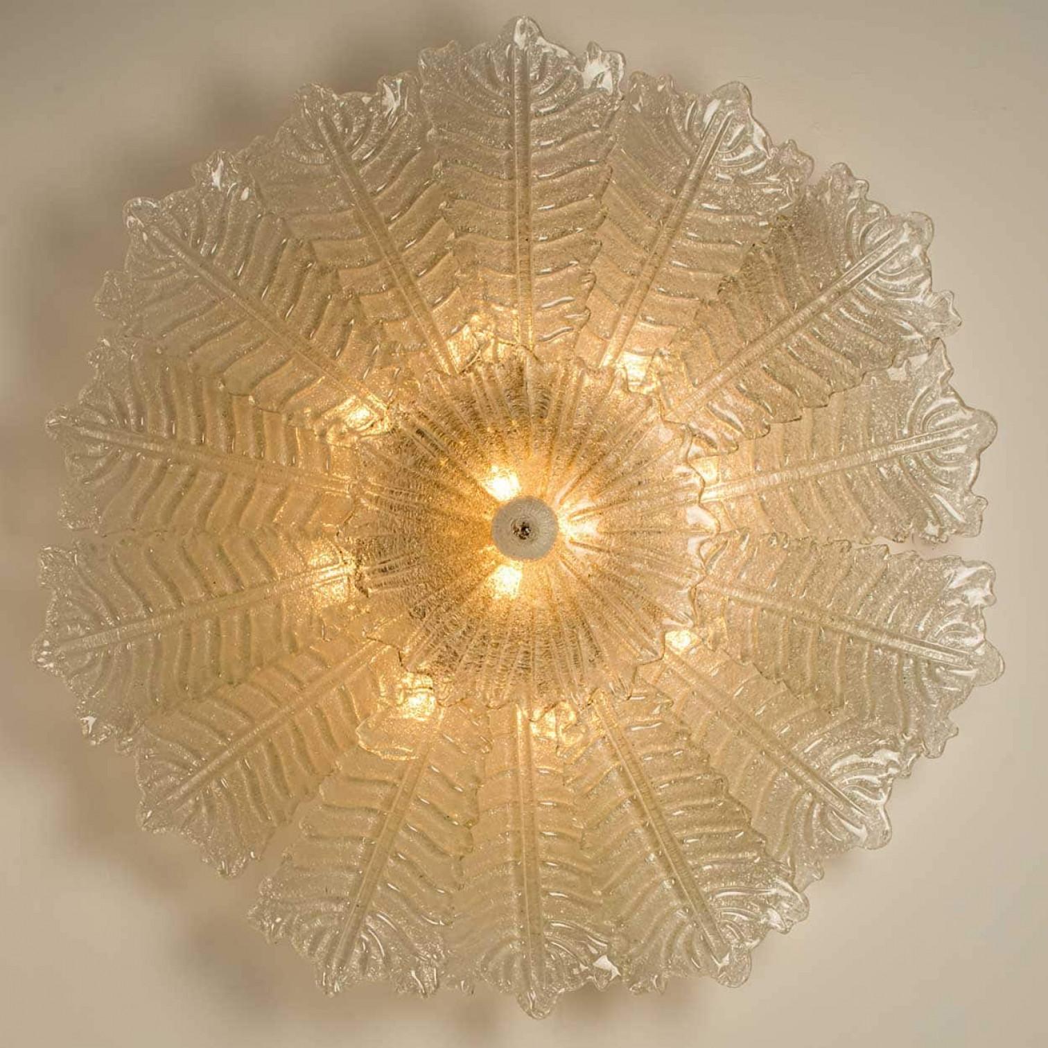 Fine XX secolo Plafoniere XXL in vetro di Murano nello stile di Barovier, anni '70 in vendita