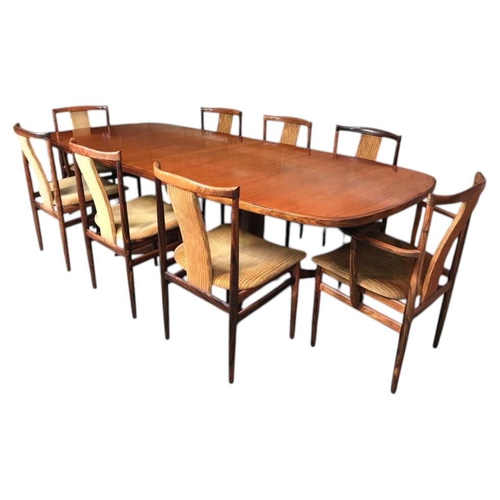XXL Niels Møller Expandable Dining Table with 8 Folke Ohlsson Dining Chairs