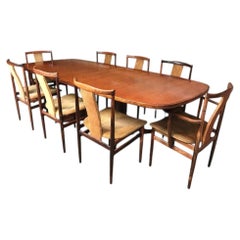 XXL Niels Møller Expandable Dining Table with 8 Folke Ohlsson Dining Chairs