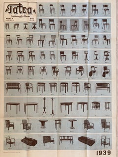 XXL Old Art Deco Tatra Furniture Poster, 1920s / Czechoslovakia