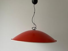 XXL Orange and White Metal Large Hotel Pendant Lamp, 1960s, Italy