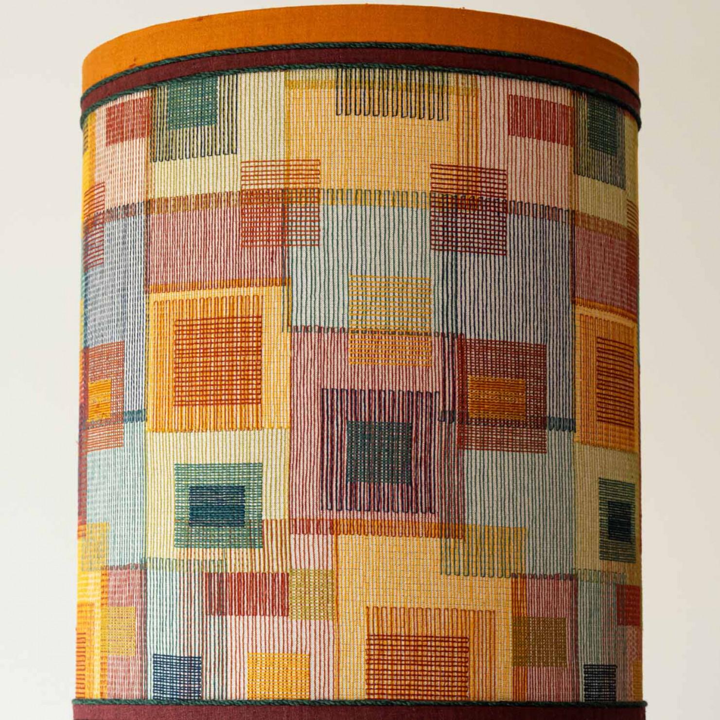 Mid-Century moderno XXL Orange Ceramic FLoor Table Lamp, Lampshade by R. Houben, 1970 in vendita