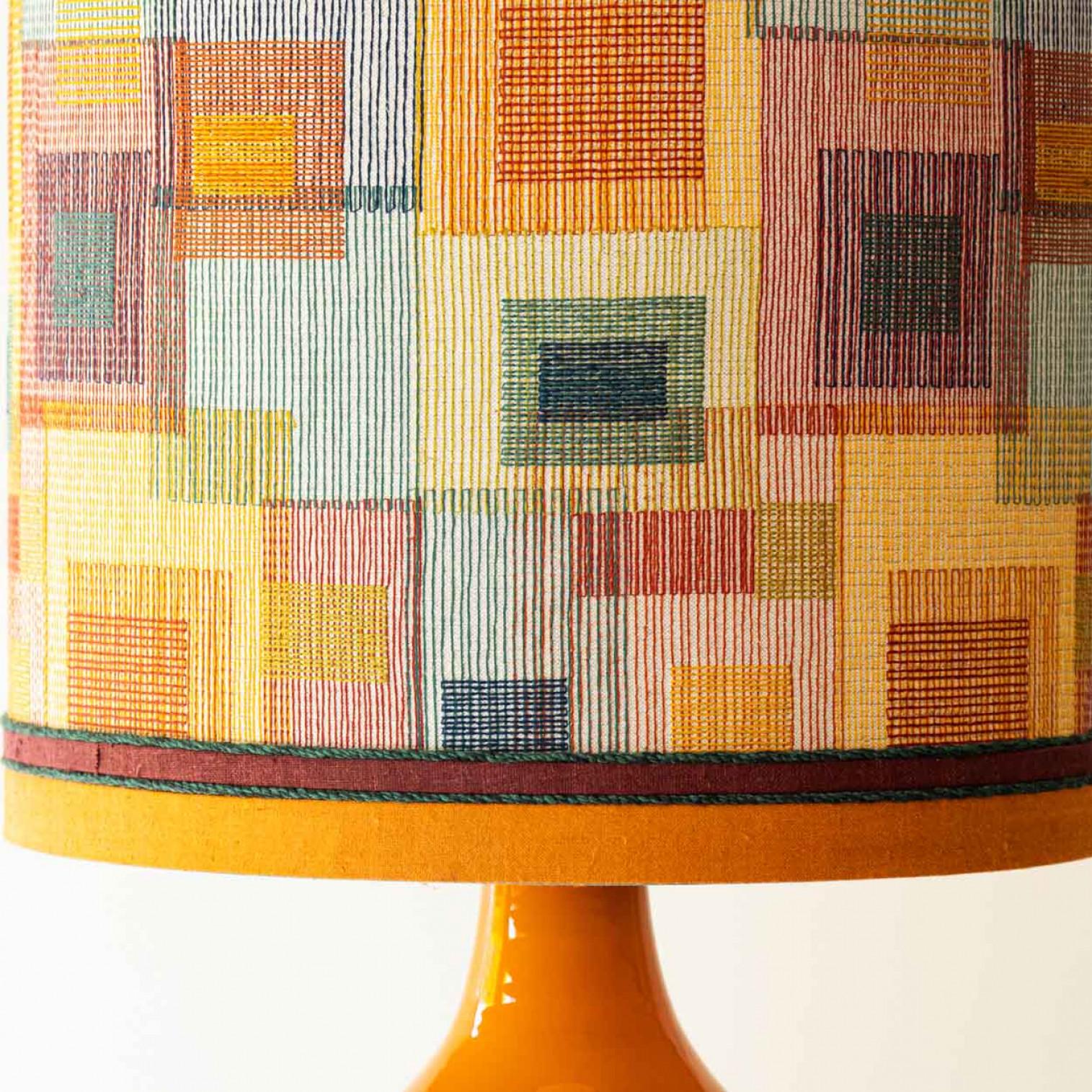 XXL Orange Ceramic FLoor Table Lamp, Lampshade by R. Houben, 1970 For Sale 2