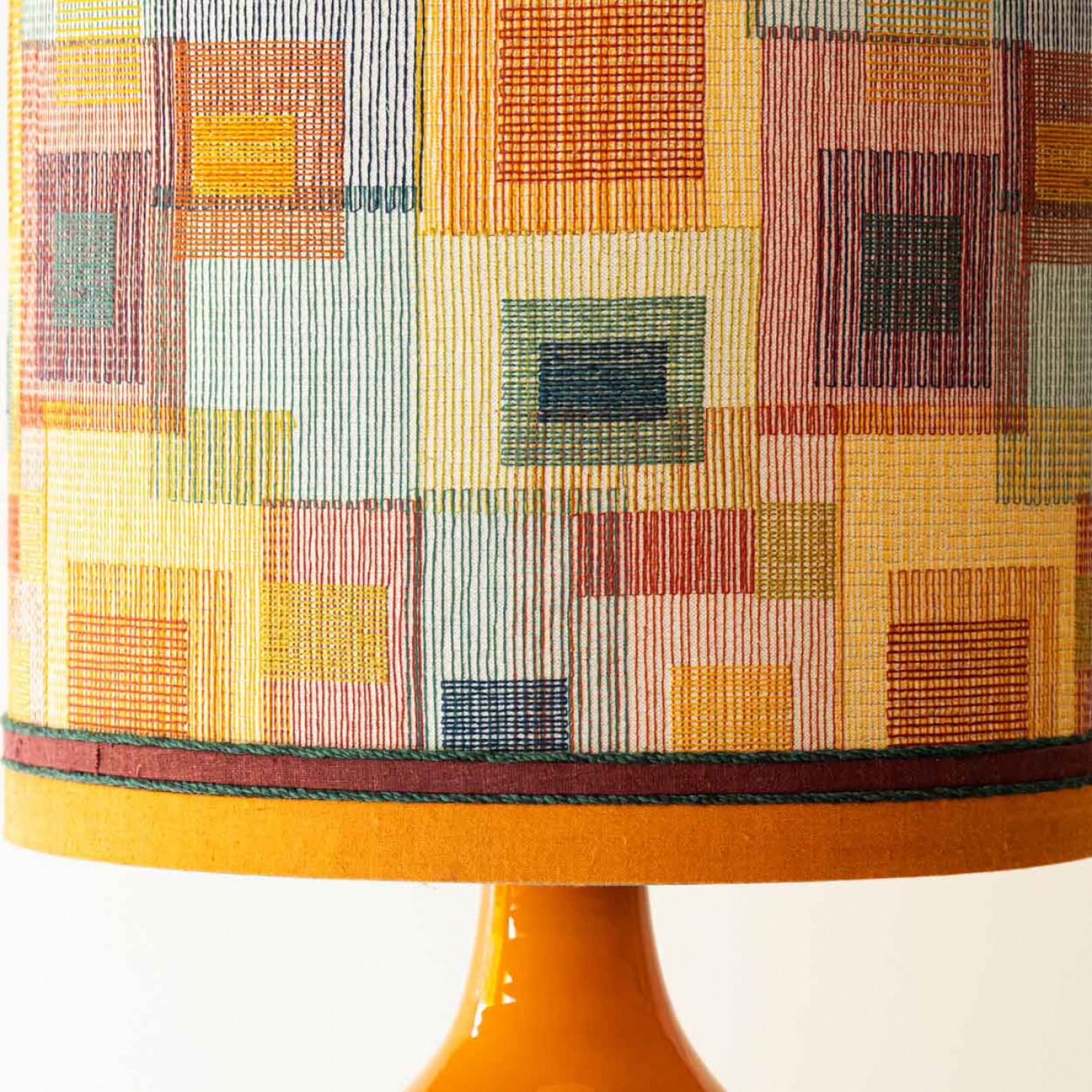 XXL Orange Ceramic FLoor Table Lamp, Lampshade by R. Houben, 1970 in vendita 1