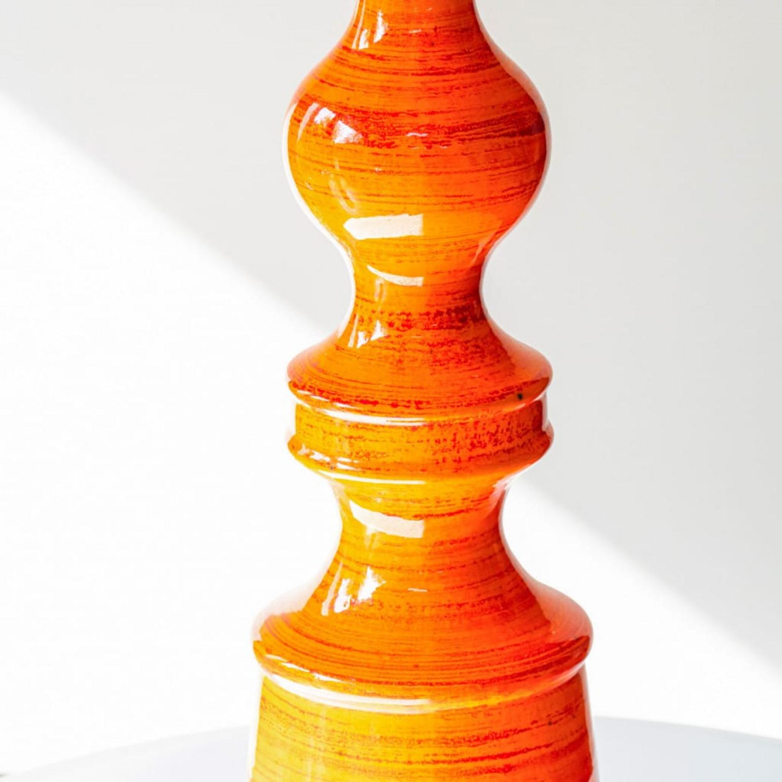 XXL Orange Sculptural Floor Lamp, Custom Made Lampshade by R. Houben (Keramik) im Angebot