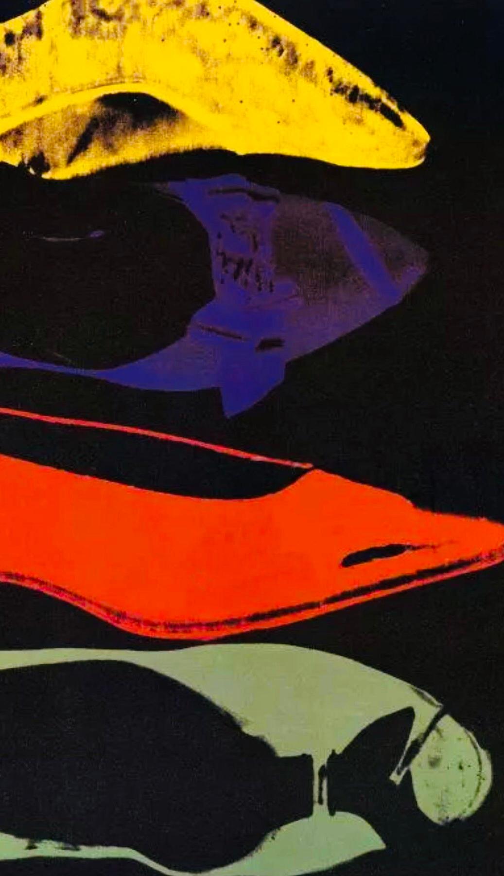 XXL Original 1992 Andy Warhol Pop Art Diamond & Dust Shoes Lithographie Poster (Postmoderne)