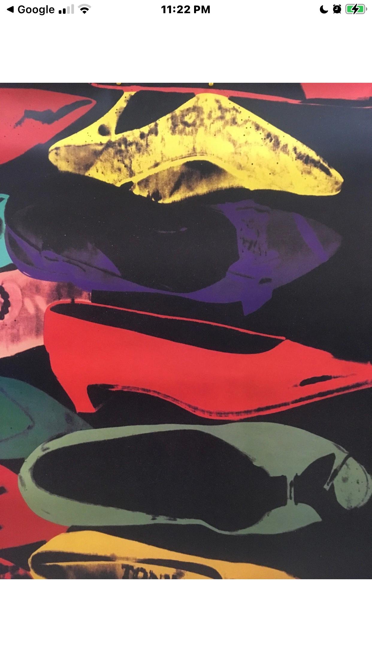 XXL Original 1992 Andy Warhol Pop Art Diamond & Dust Shoes Lithographie Poster (Ende des 20. Jahrhunderts)