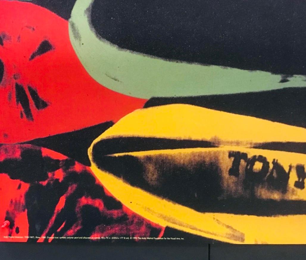 XXL Original 1992 Andy Warhol Pop Art Diamond & Dust Shoes Lithographie Poster (Papier)