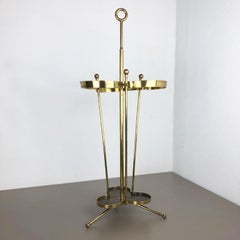 XXL Original Hollywood Regency Bauhaus Brass Umbrella Stand, 1950s