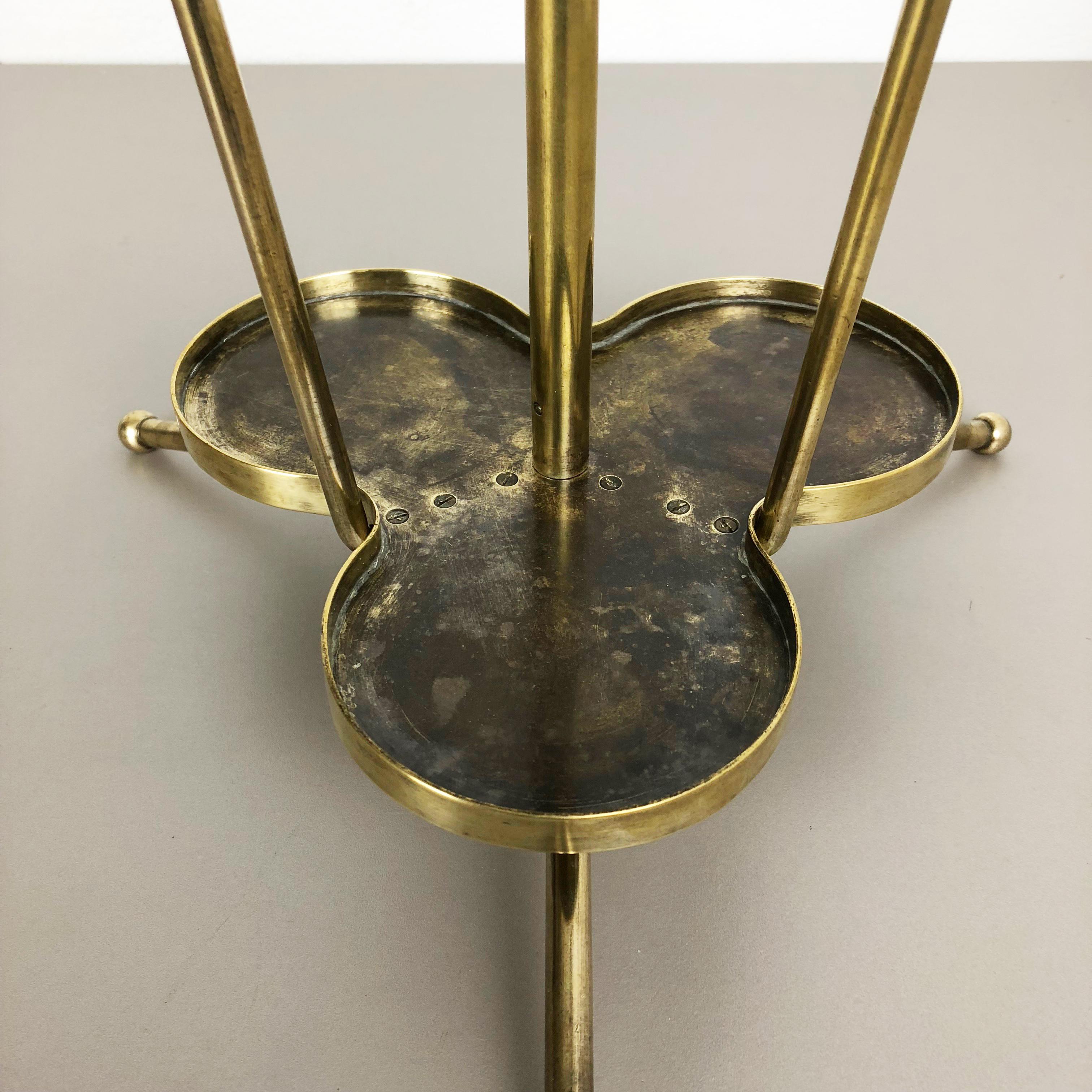 Metal XXL Original Hollywood Regency Bauhaus Brass Umbrella Stand, 1950s For Sale