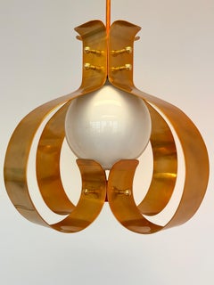 XXL Pair of Design Mid century Large Brass Pendants / chandeliers - 1980s