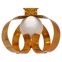 XXL Pair of Design Mid century Large Brass Pendants / chandeliers - 1980s