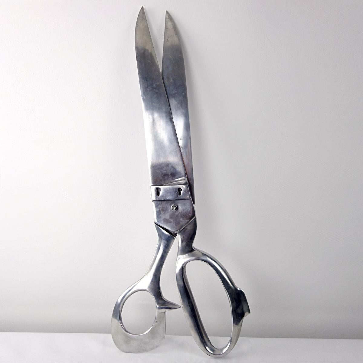 20th Century Extra Large Pair of Scissors Made of Aluminium