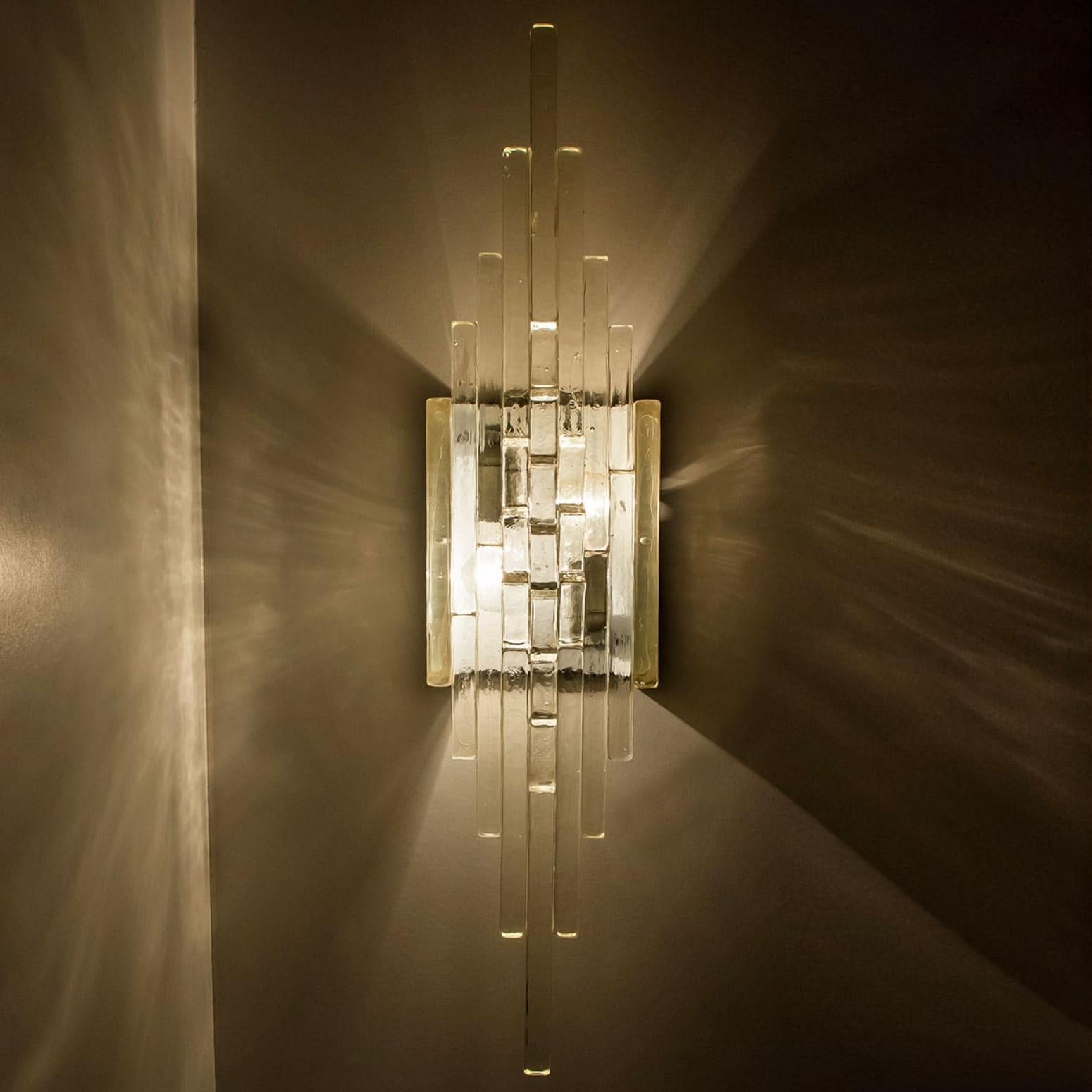 XXL PoliArte Glass Wall Light, Italy 1970s In condizioni buone in vendita a Rijssen, NL