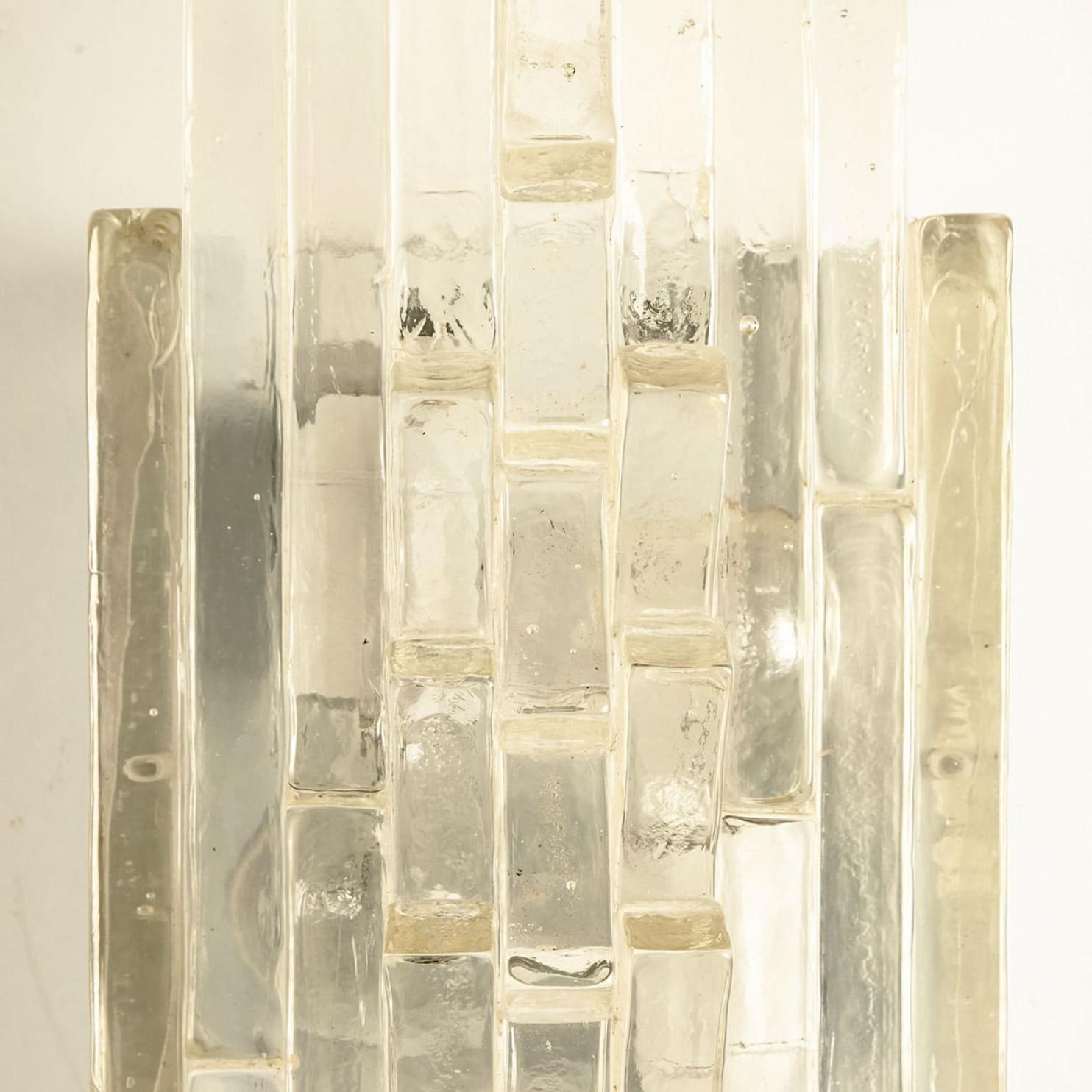Fine XX secolo XXL PoliArte Glass Wall Light, Italy 1970s in vendita