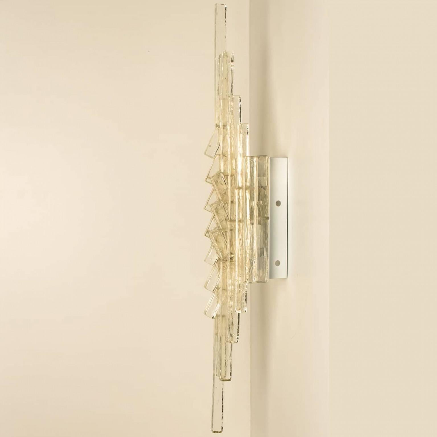 Vetro XXL PoliArte Glass Wall Light, Italy 1970s in vendita