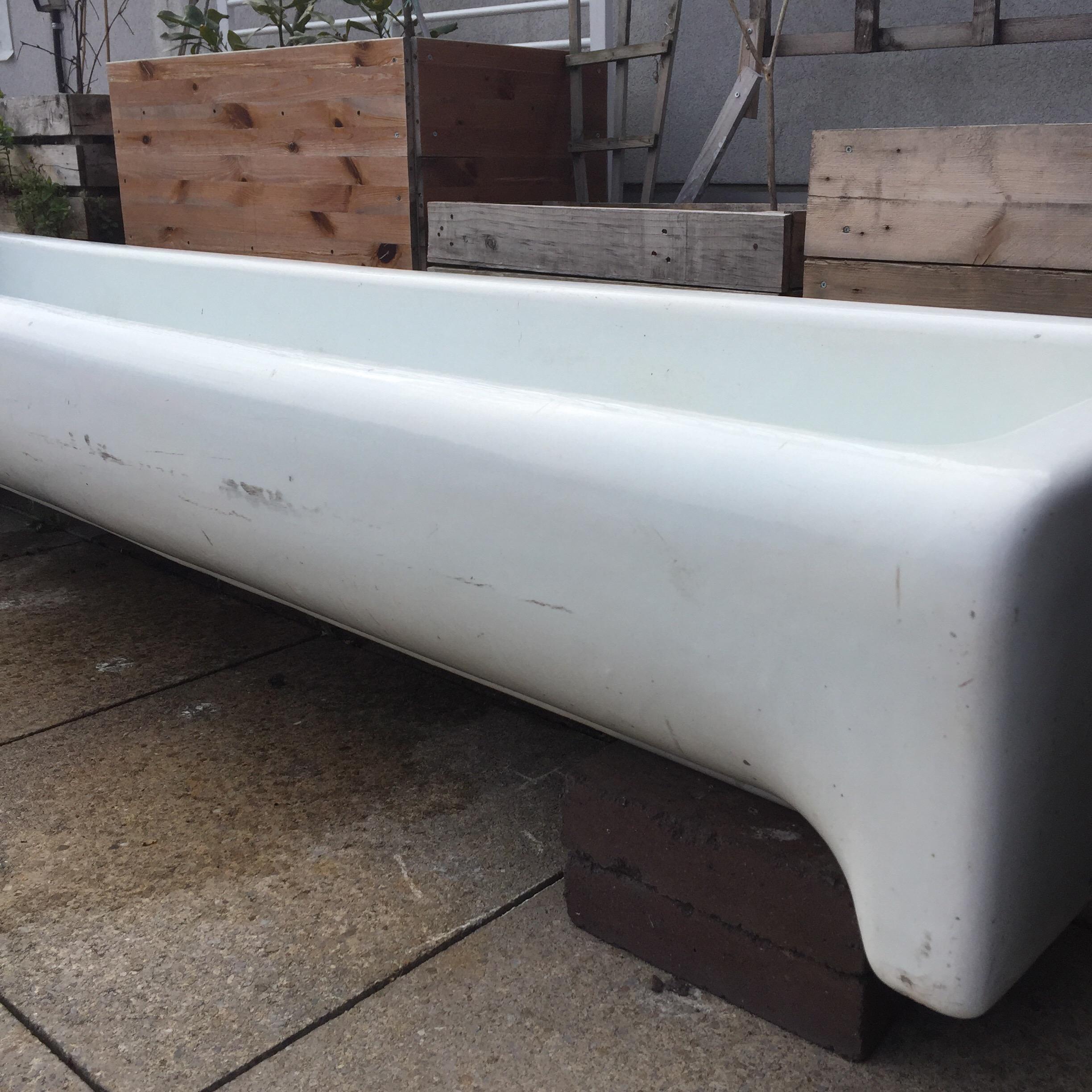 XXL Porcelain Vintage Antique School Sink Victorian Reclaimed Bathroom Fitting For Sale 6