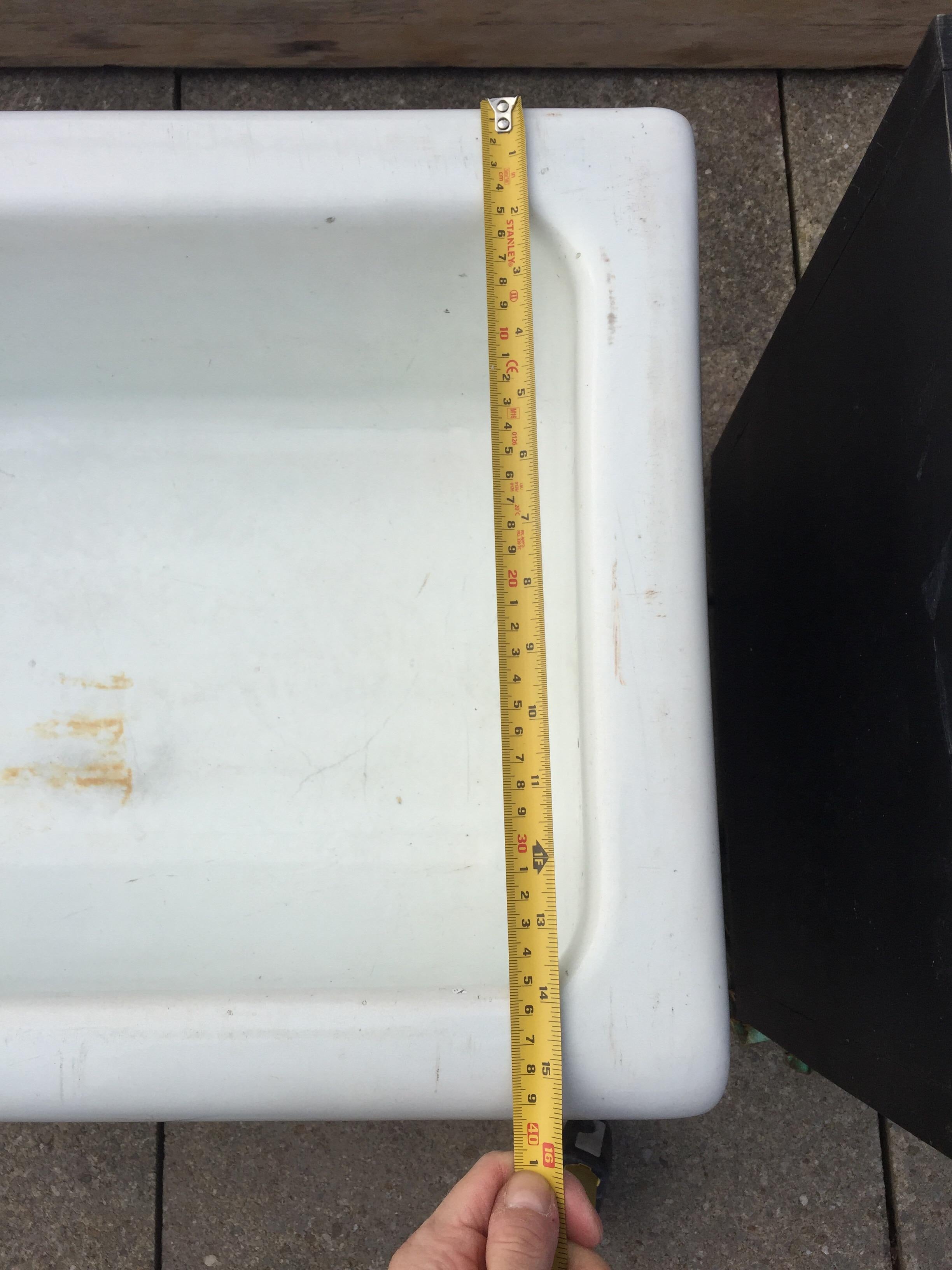 XXL Porcelain Vintage Antique School Sink Victorian Reclaimed Bathroom Fitting For Sale 13