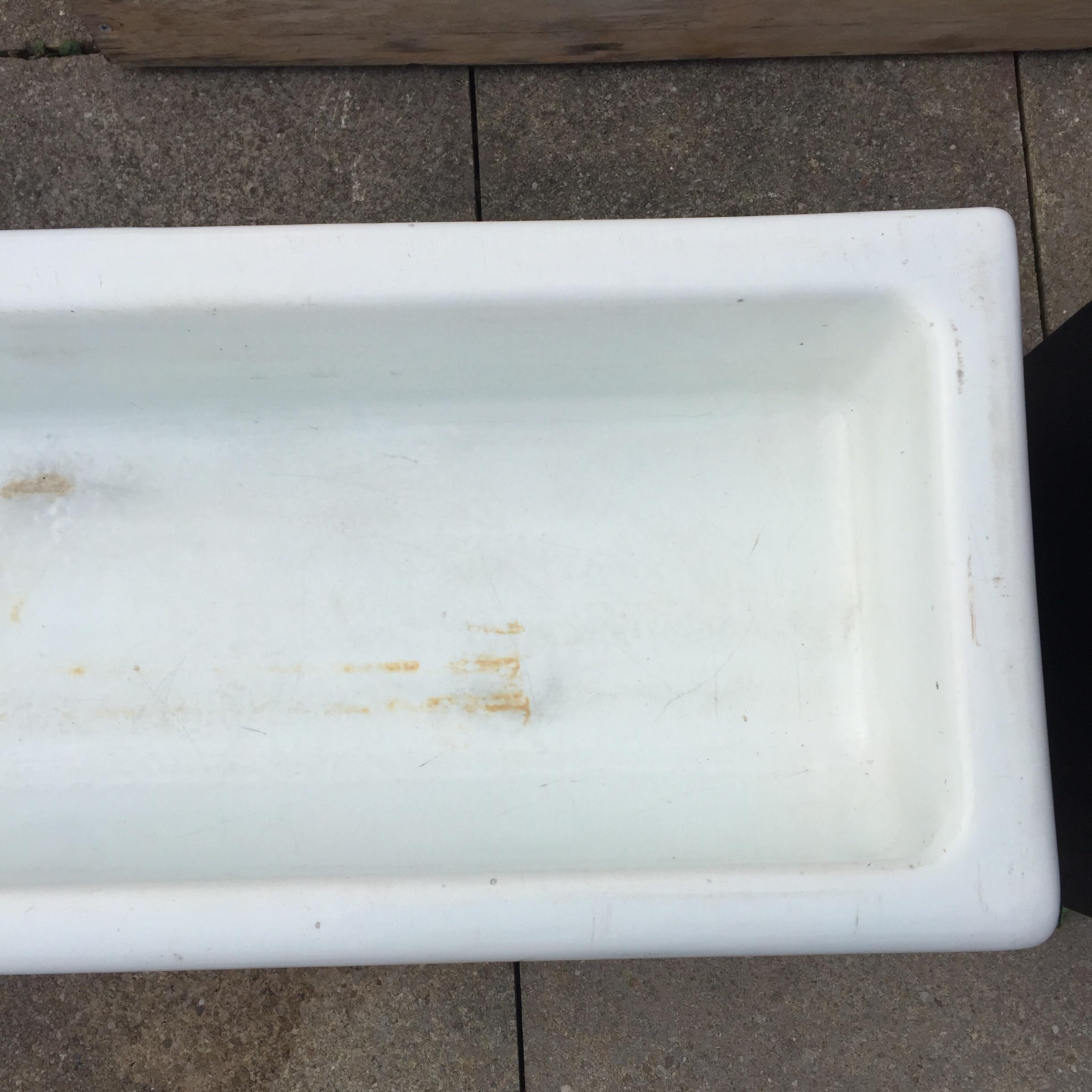 XXL Porcelain Vintage Antique School Sink Victorian Reclaimed Bathroom Fitting For Sale 4