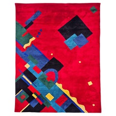 Tapis postmoderne XXL dans le style du Memphis Group, 100 % acrylique, Italie, années 1990
