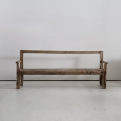 Panca primitiva XXL sbiancata dell'inizio del XIX secolo di Andorra