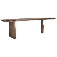 XXL Primitive Portuguese Chestnut Console Table Wabi Sabi