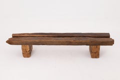 Brutalist Bench, Reclaimed Oak Wood, Natural, Organic, Handmade, Logniture