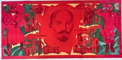 Affiche/panneau publicitaire de propagande soviétique d'origine russe, format XXL – CCCP, années 1950 / marquée