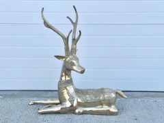 XXL Sarreid Recumbent Brass Reindeer