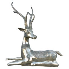 XXL Sarreid Recumbent Brass Reindeer
