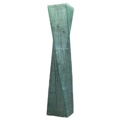 Lampada da terra scultorea XXL in vetro ritorto su ruote, Europa, anni '70
