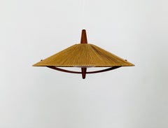 XXL Sisal and Teak Pendant Lamp by Temde