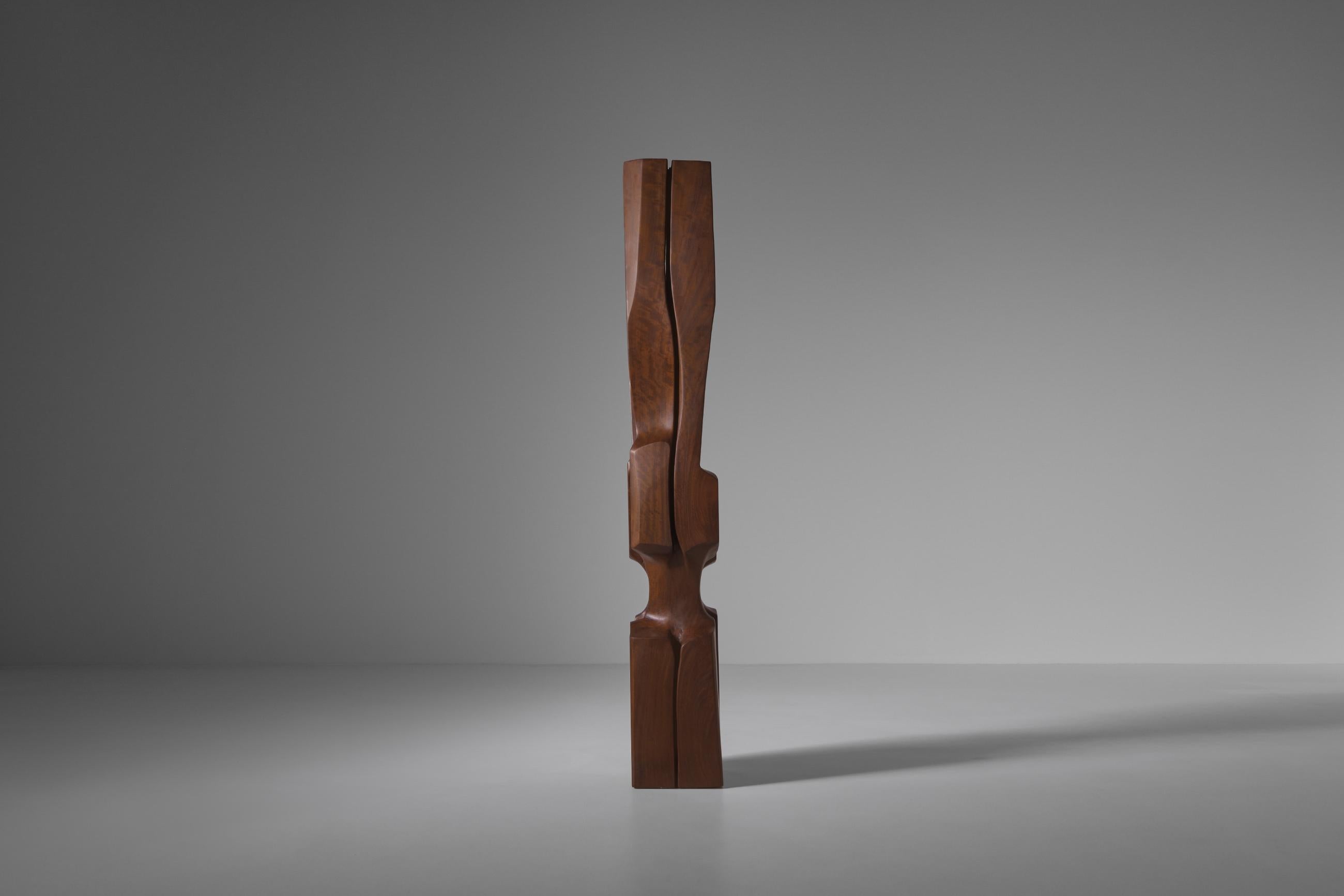 XL Solid Iroko Wooden Totem Sculpture 2