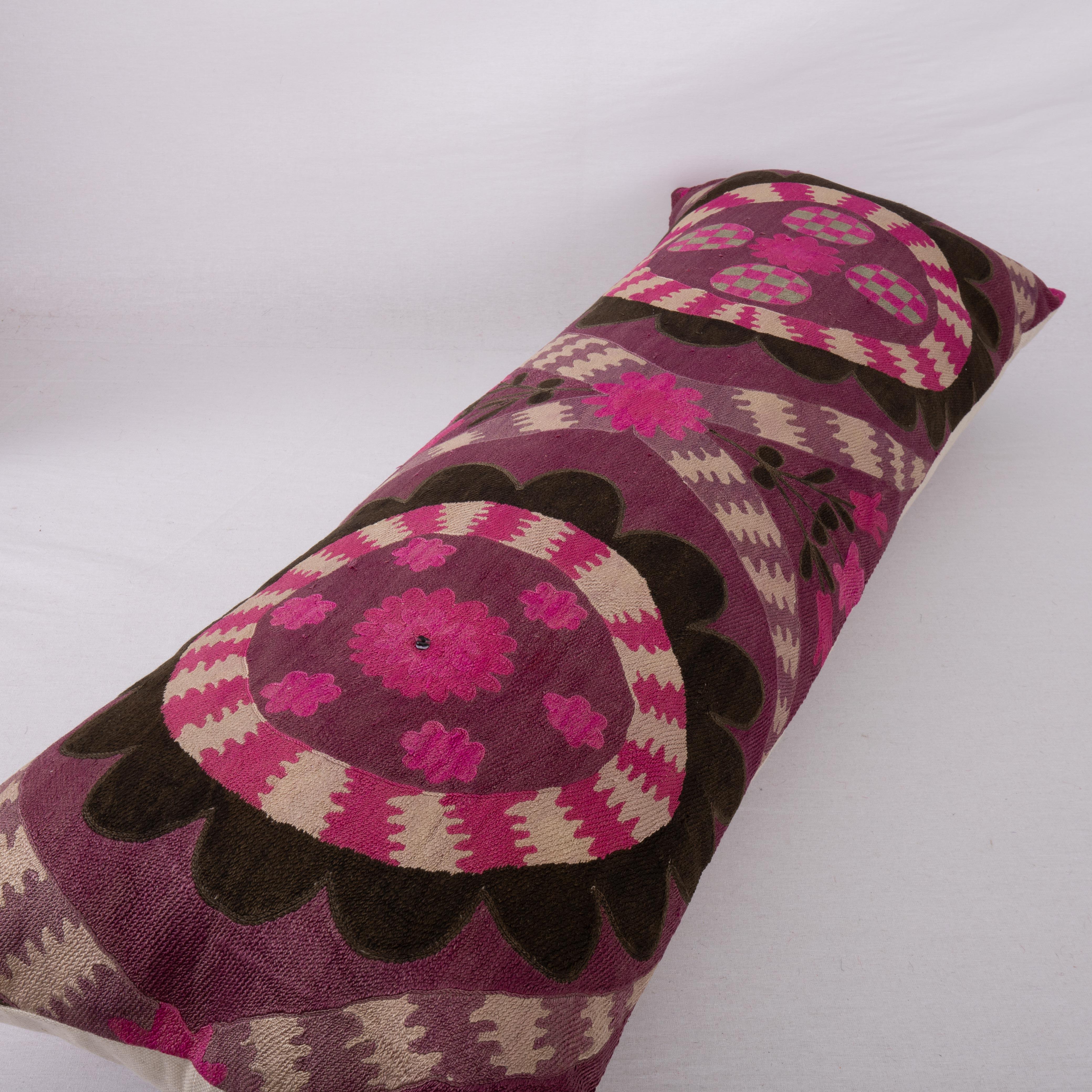 XXL Suzani Lumbar Pillowcase Fashioned from a Tashkent Suzani, Uzbekistan For Sale 3