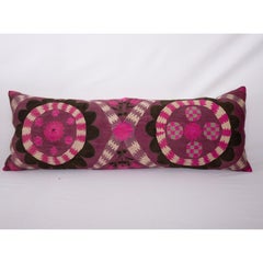 XXL Suzani Lumbar Pillowcase Fashioned from a Tashkent Suzani, Uzbekistan